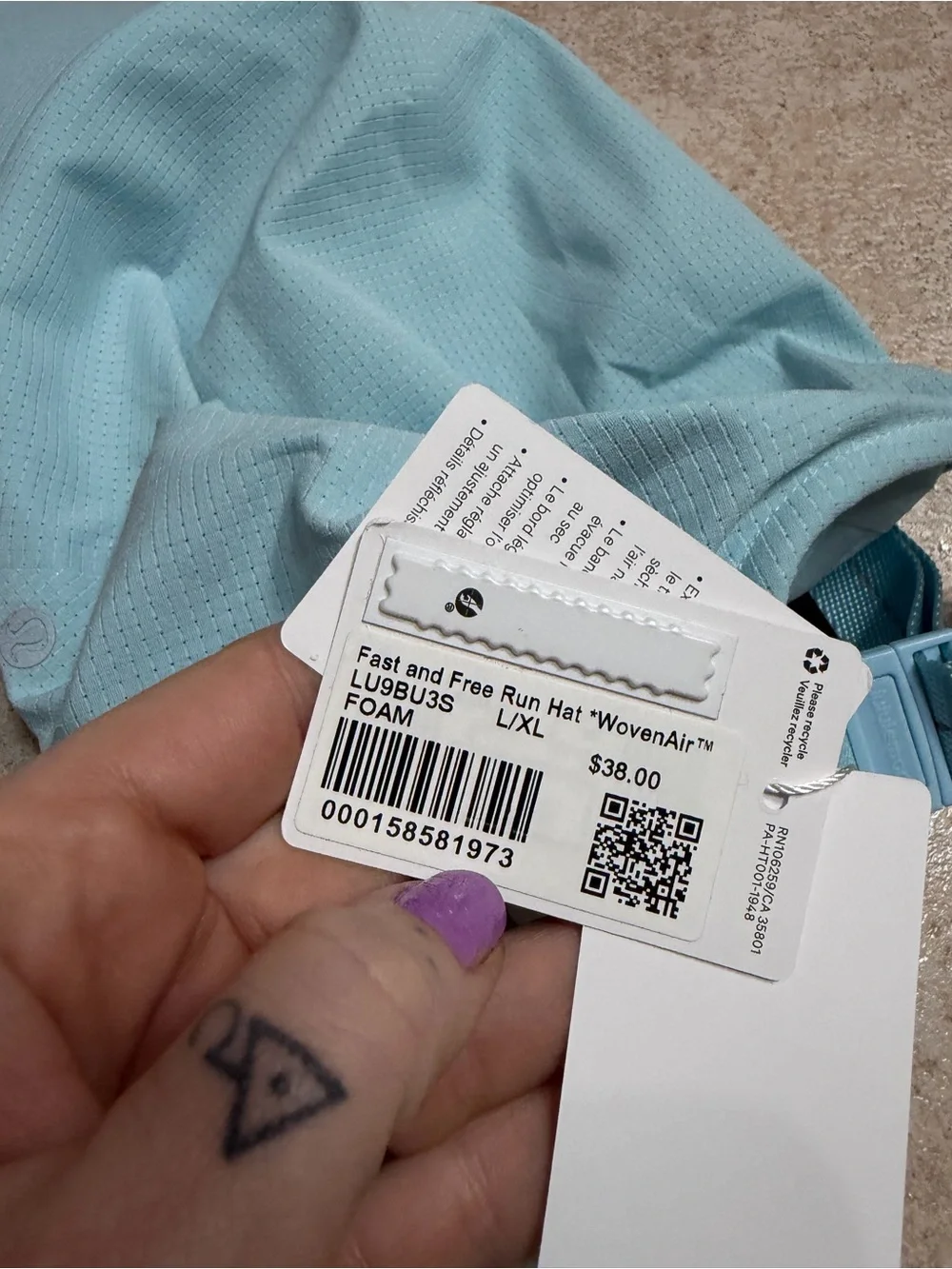 NWT Lululemon Fast & Free Running Hat *Woven Air (Foam Cloud) Size L/XL